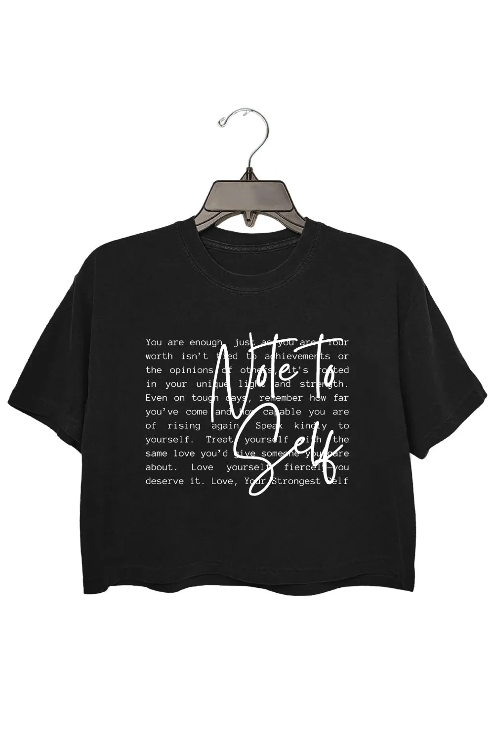 Note To Self Love yourself Crop Top For Women sold by Fancy Tees product image thumbnail 3