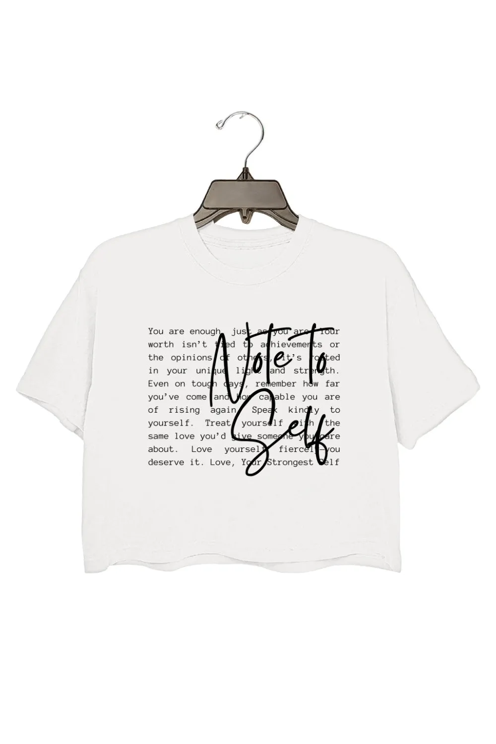 Note To Self Love yourself Crop Top For Women sold by Fancy Tees product image thumbnail 2