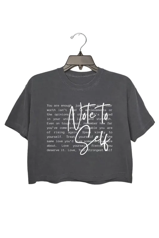 Note To Self Love yourself Crop Top For Women made by Fancy Tees