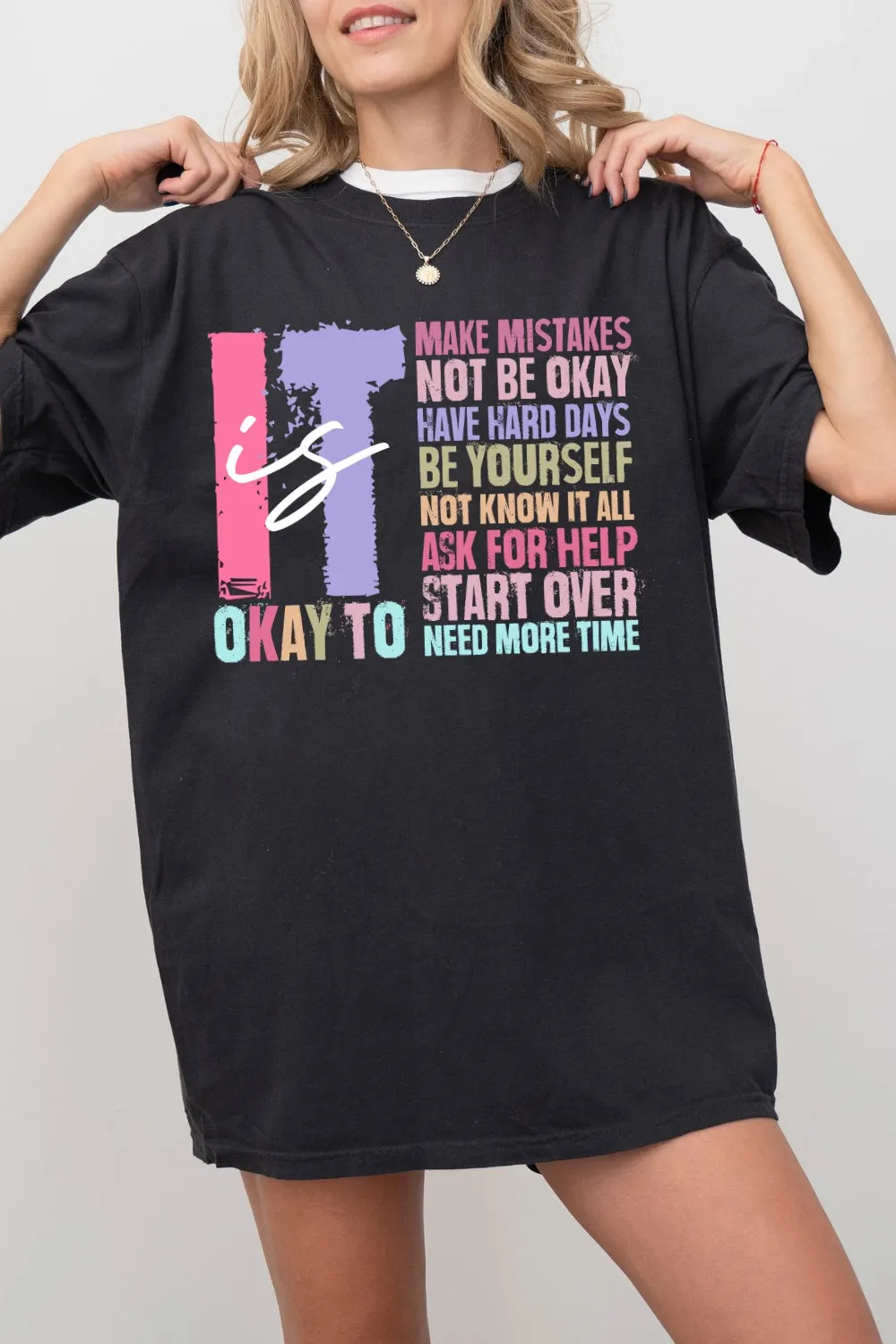 Retro It's Okay To Make Mistakes Tee For Women sold by Fancy Tees product image thumbnail 3