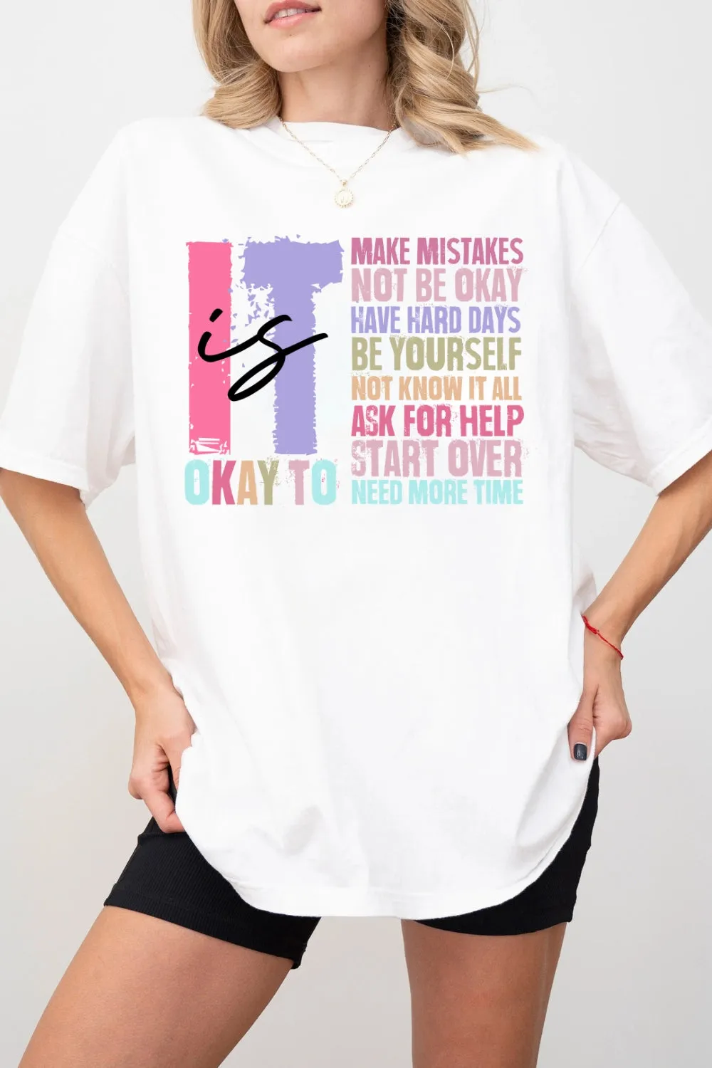 Retro It's Okay To Make Mistakes Tee For Women sold by Fancy Tees product image thumbnail 2