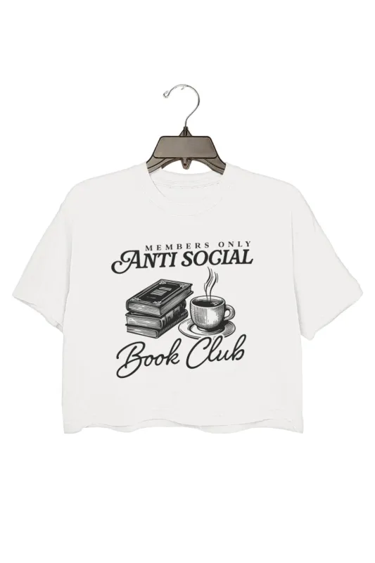 Anti Social Book Club Members Crop Top For Women sold by Fancy Tees