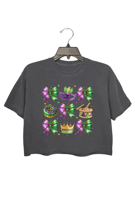 Mardi Gras Festival Coquette Crop Top For Women sold by Fancy Tees