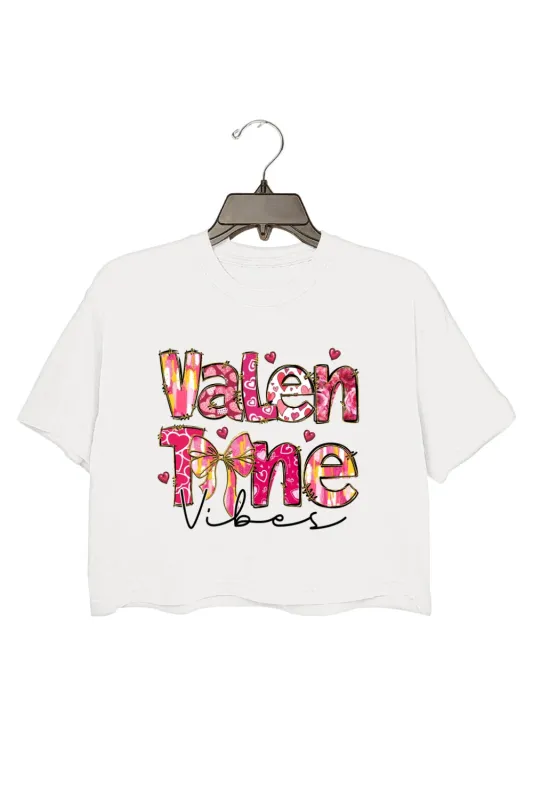 Coquette Valentine Vibes Crop Top For Women sold by Fancy Tees