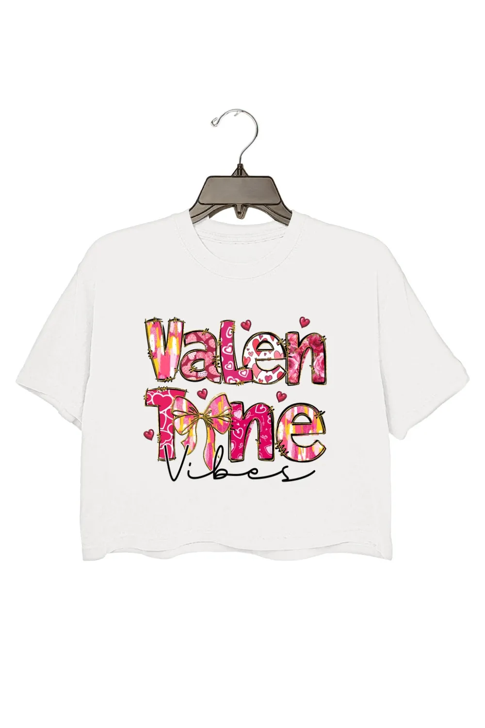 Coquette Valentine Vibes Crop Top For Women sold by Fancy Tees
