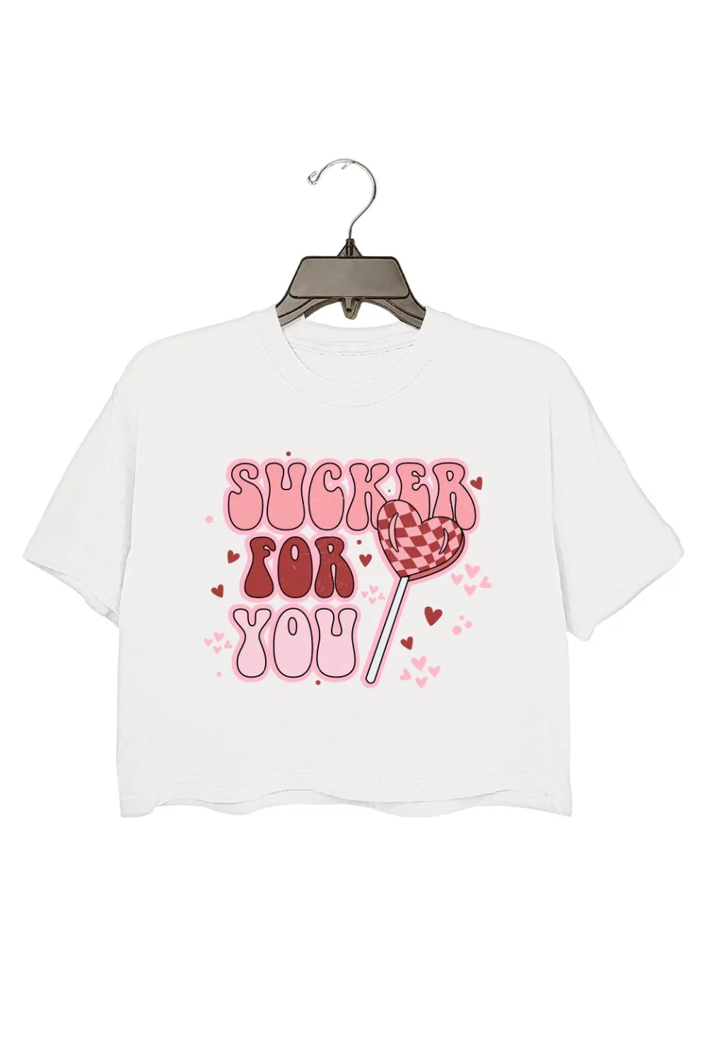 Sucker For You Valentine Crop Top For Women sold by Fancy Tees product image thumbnail 2