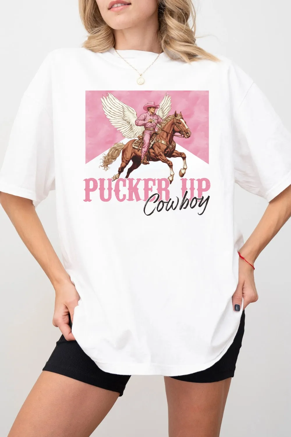Pucker Up Cowboy Western Valentines Tee For Women sold by Fancy Tees product image thumbnail 2