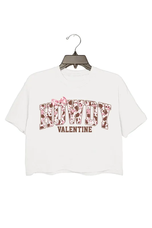 Howdy Valentine Bow Crop Top For Women sold by Fancy Tees