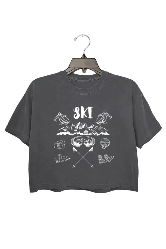 Winter Ski Lodge Party Crop Top For Women sold by Fancy Tees