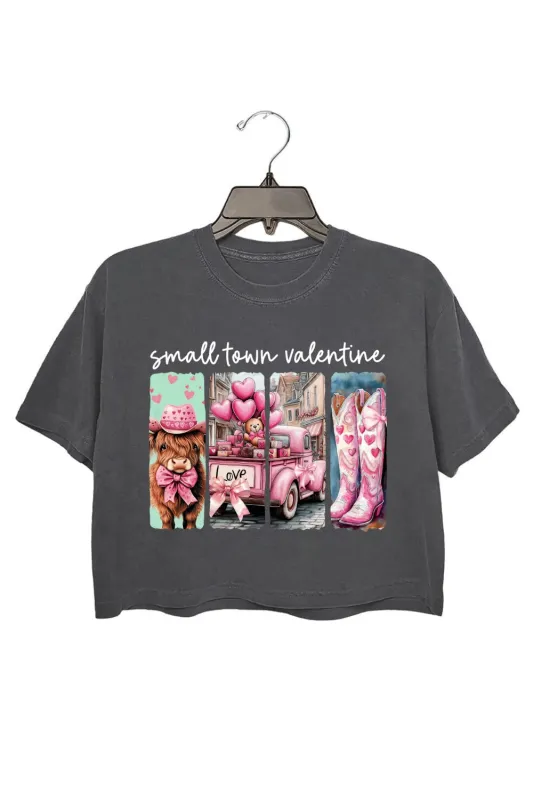 Small Town Valentines Western Crop Top For Women sold by Fancy Tees