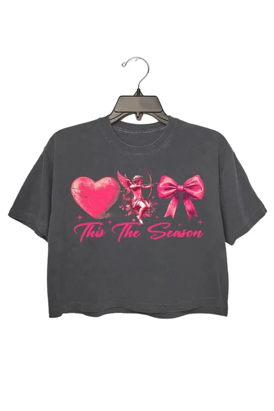 Retro Valentines This The Season Crop Top For Women sold by Fancy Tees