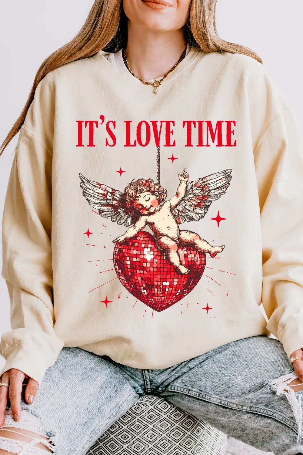 It's Love Time Cupid Sweatshirt For Women sold by Fancy Tees