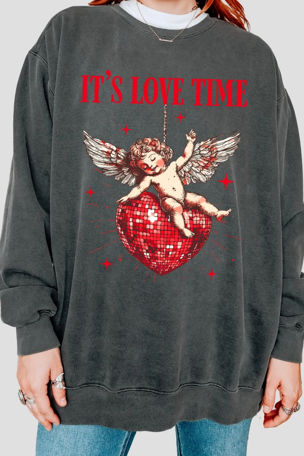It's Love Time Cupid Sweatshirt For Women sold by Fancy Tees product image thumbnail 2