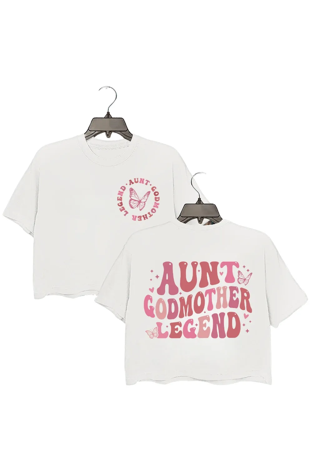 Aunt Godmother Legend Butterfly Crop Top For Women sold by Fancy Tees product image thumbnail 2