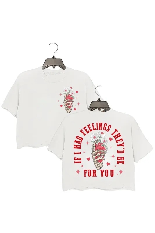 Retro Valentines Skeleton Heart Crop Top For Women sold by Fancy Tees