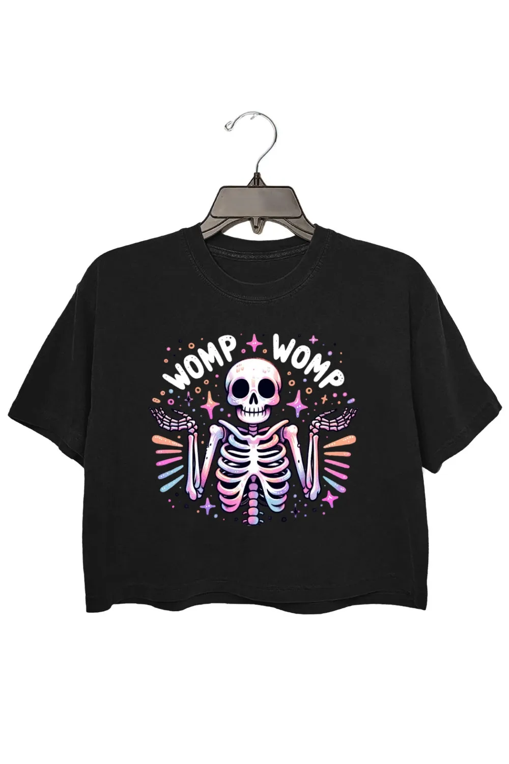 Womp Womp Funny Skeleton Crop Top For Women sold by Fancy Tees product image thumbnail 3
