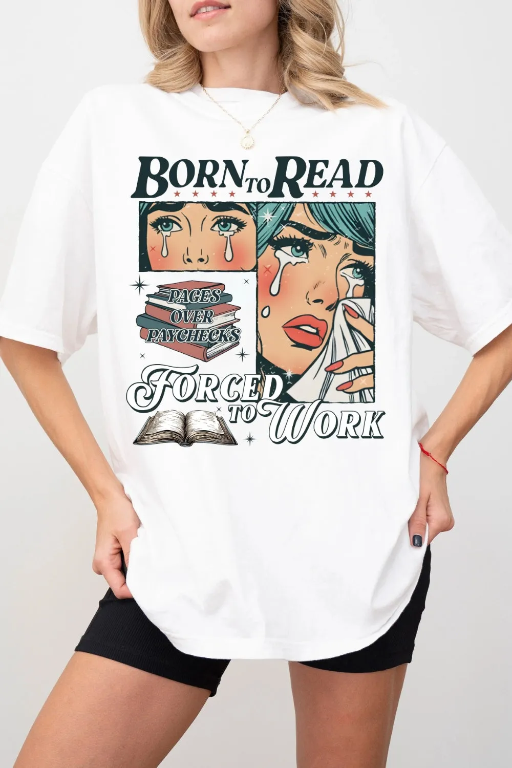 Born To Read Bookish Tee For Women sold by Fancy Tees product image thumbnail 2