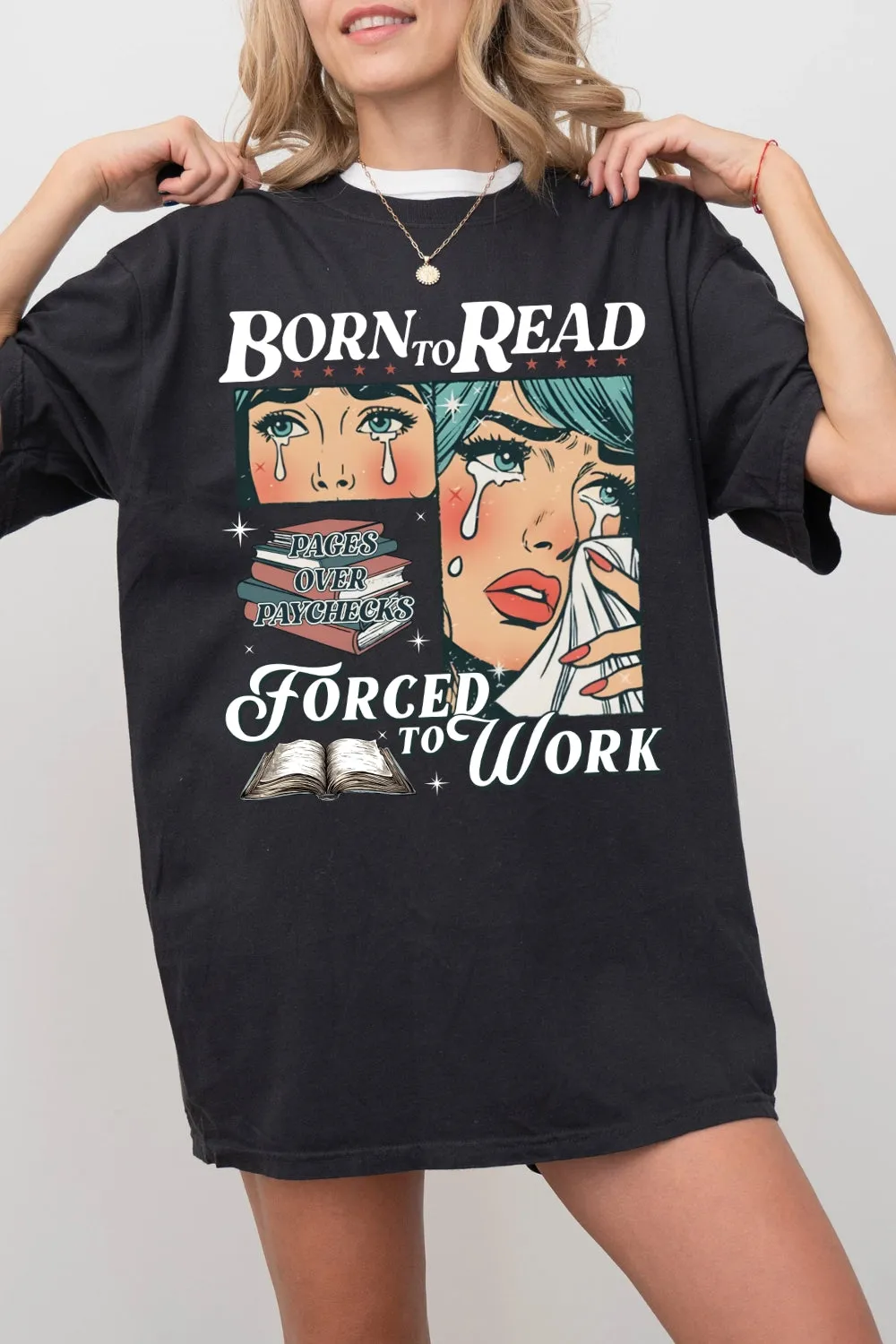 Born To Read Bookish Tee For Women sold by Fancy Tees product image thumbnail 3