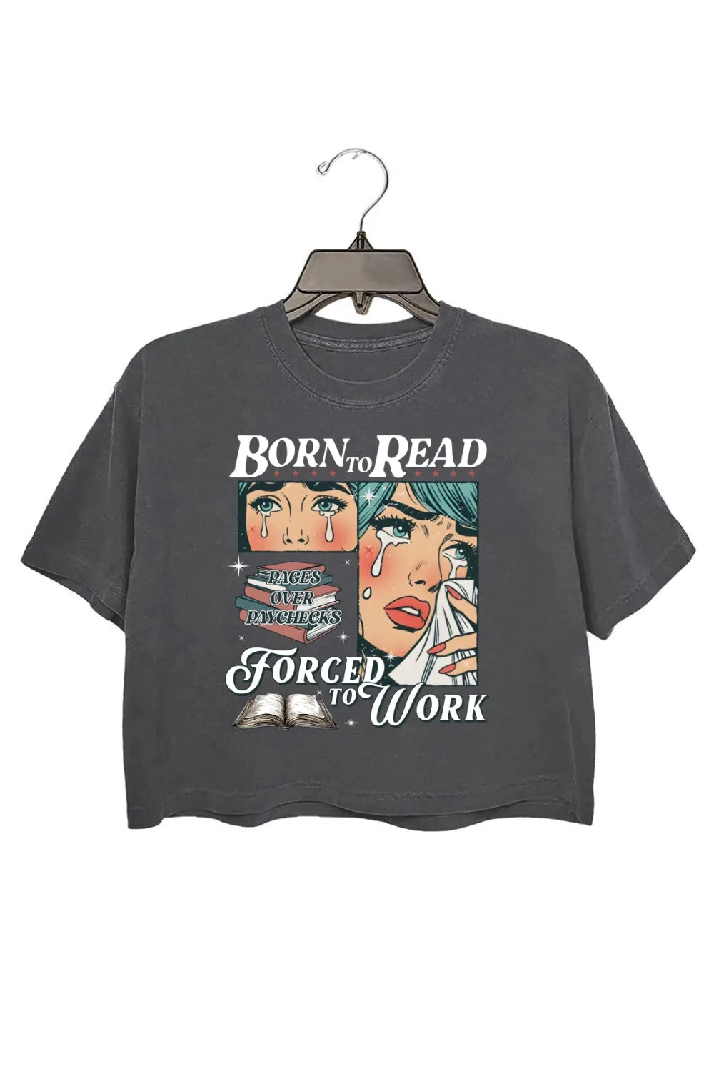 Born To Read Bookish Crop Top For Women sold by Fancy Tees