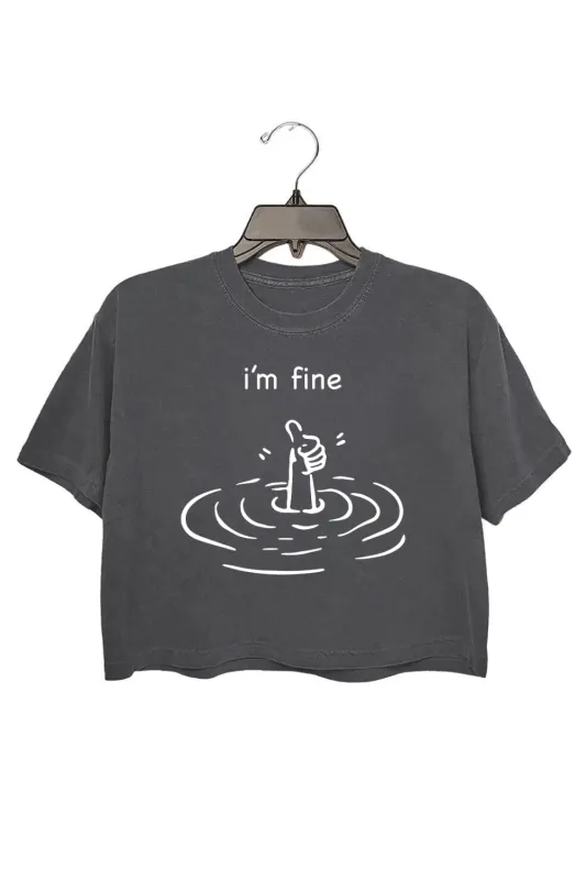 I'm Fine Funny Crop Top For Women sold by Fancy Tees