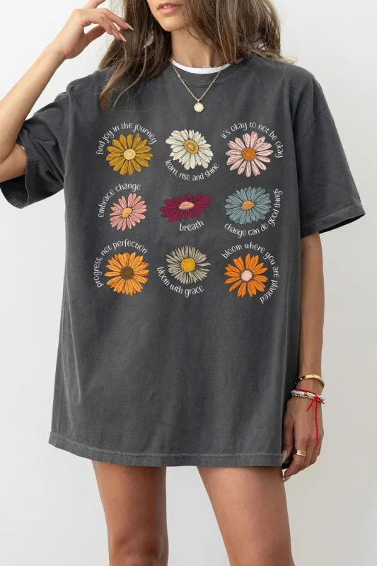 Retro Flower Saying Tee For Women sold by Fancy Tees