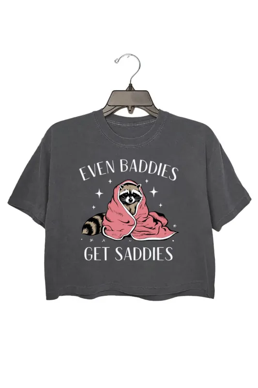 Even Baddies Get Saddies Raccoon Crop Top For Women sold by Fancy Tees