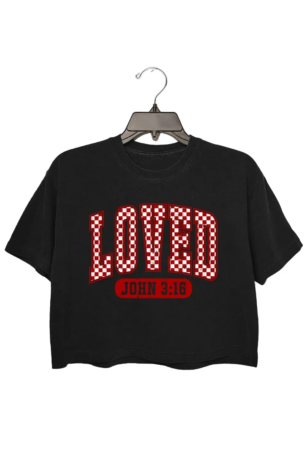 Loved John 3:16 Christian Valentines Crop Top For Women sold by Fancy Tees product image thumbnail 3