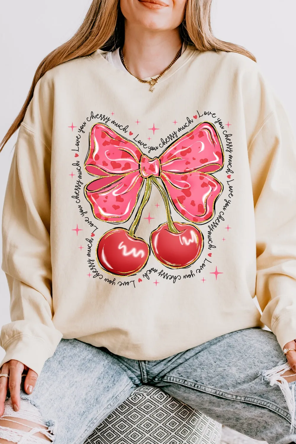 Love You Cherry Much Valentine Sweatshirt For Women sold by Fancy Tees