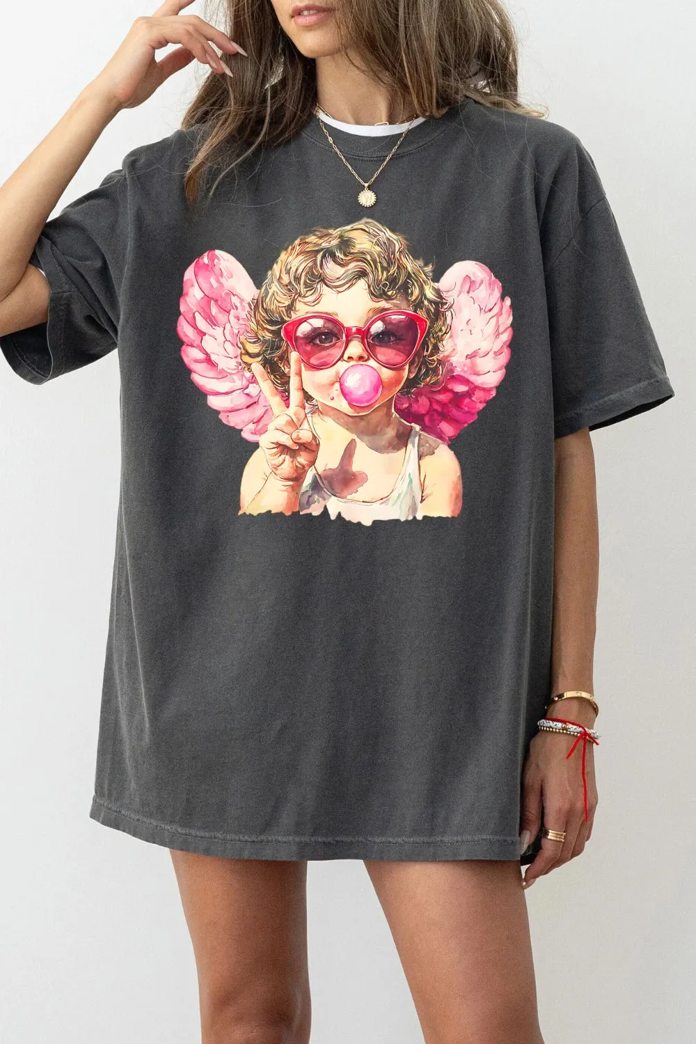 Retro Cupid Blowing Bubble Tee For Women sold by Fancy Tees