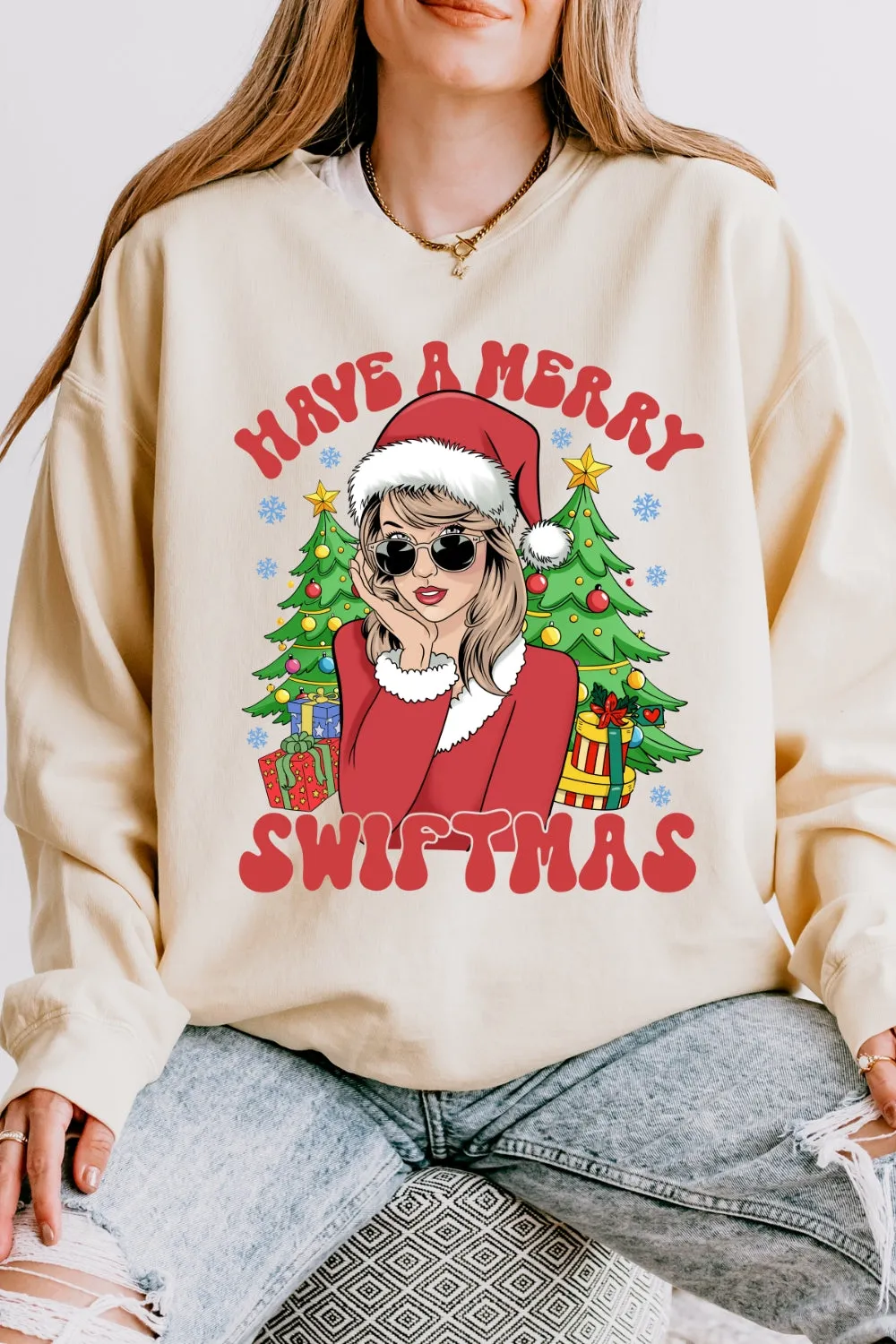 Have A Merry Swiftmas Christmas Sweatshirt For Women sold by Fancy Tees