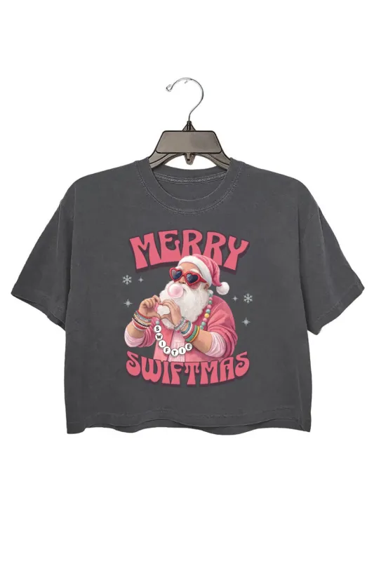 Merry Swiftmas Santa Swiftie Crop Top For Women sold by Fancy Tees