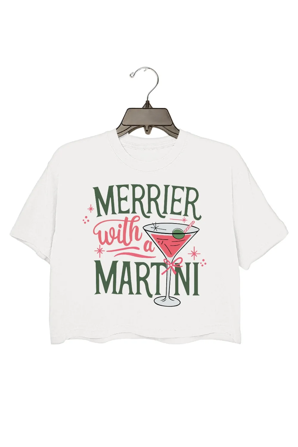 Christmas Cocktail Martini Crop Top For Women sold by Fancy Tees product image thumbnail 2