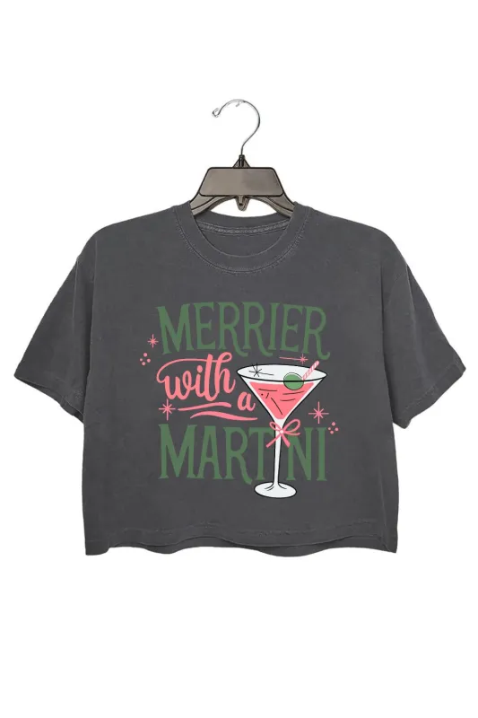 Christmas Cocktail Martini Crop Top For Women sold by Fancy Tees