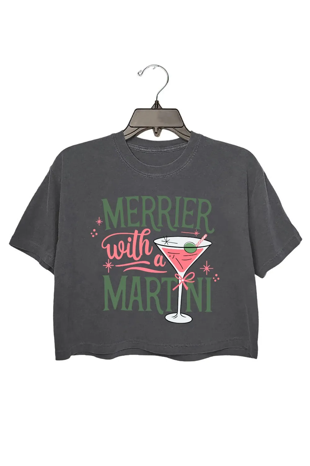 Christmas Cocktail Martini Crop Top For Women sold by Fancy Tees