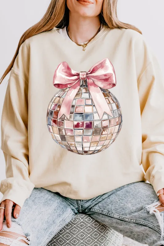 Pink Disco Ball Sweatshirt For Women sold by Fancy Tees