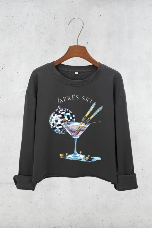 Aprés Ski Club Crop Sweatshirt For Women sold by Fancy Tees