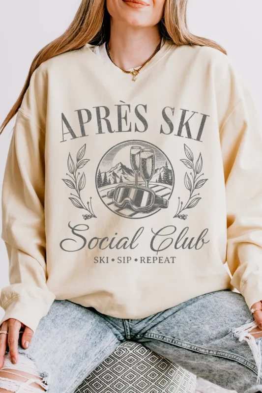 Apres Ski Social Club Funny Sweatshirt For Women sold by Fancy Tees