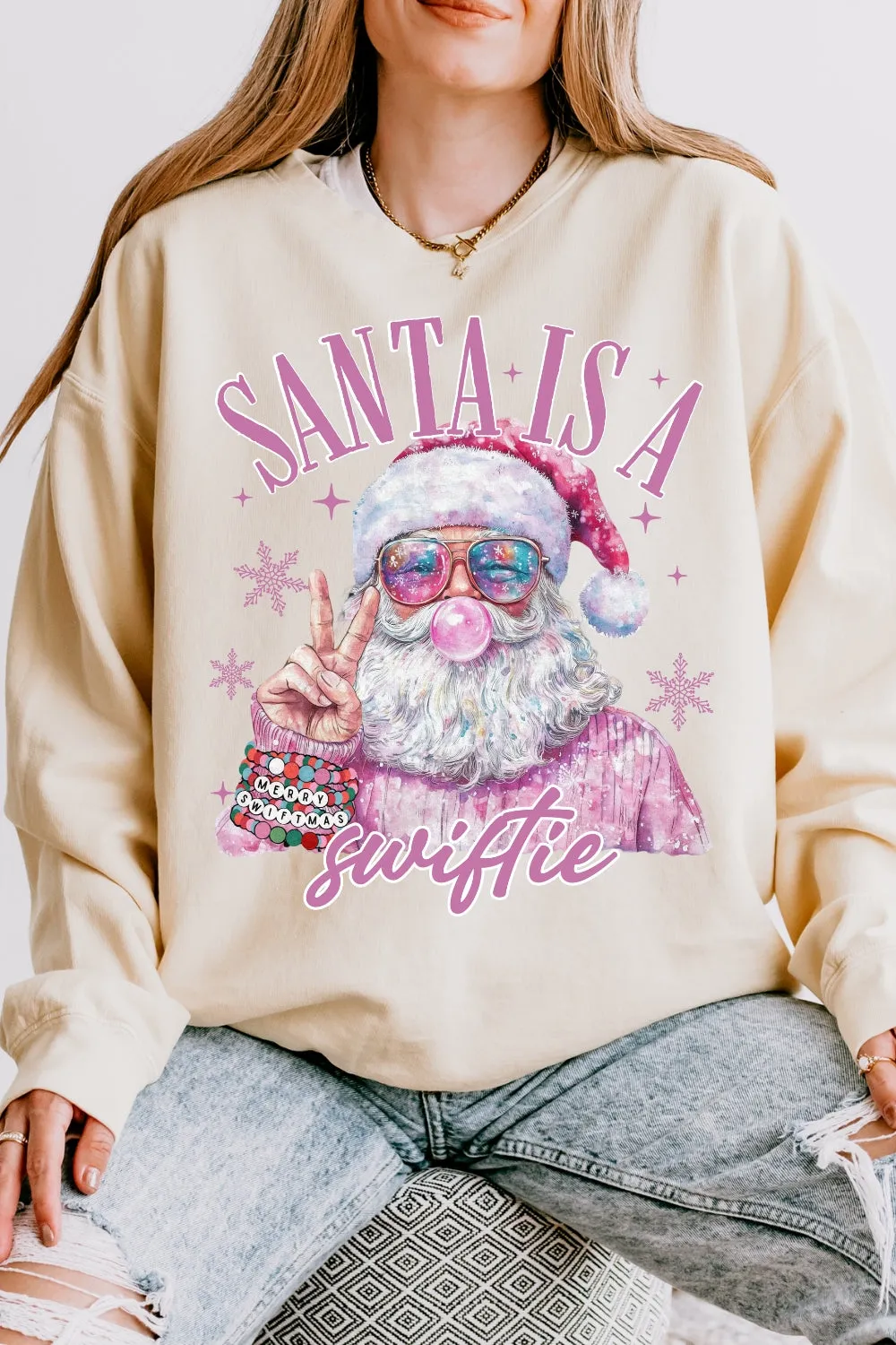 Santa Is A Swiftie Sweatshirt For Women sold by Fancy Tees product image thumbnail 2