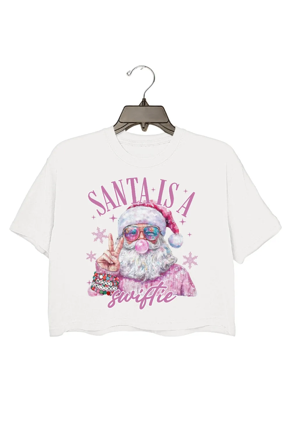 Santa Is A Swiftie Crop Top For Women sold by Fancy Tees product image thumbnail 2