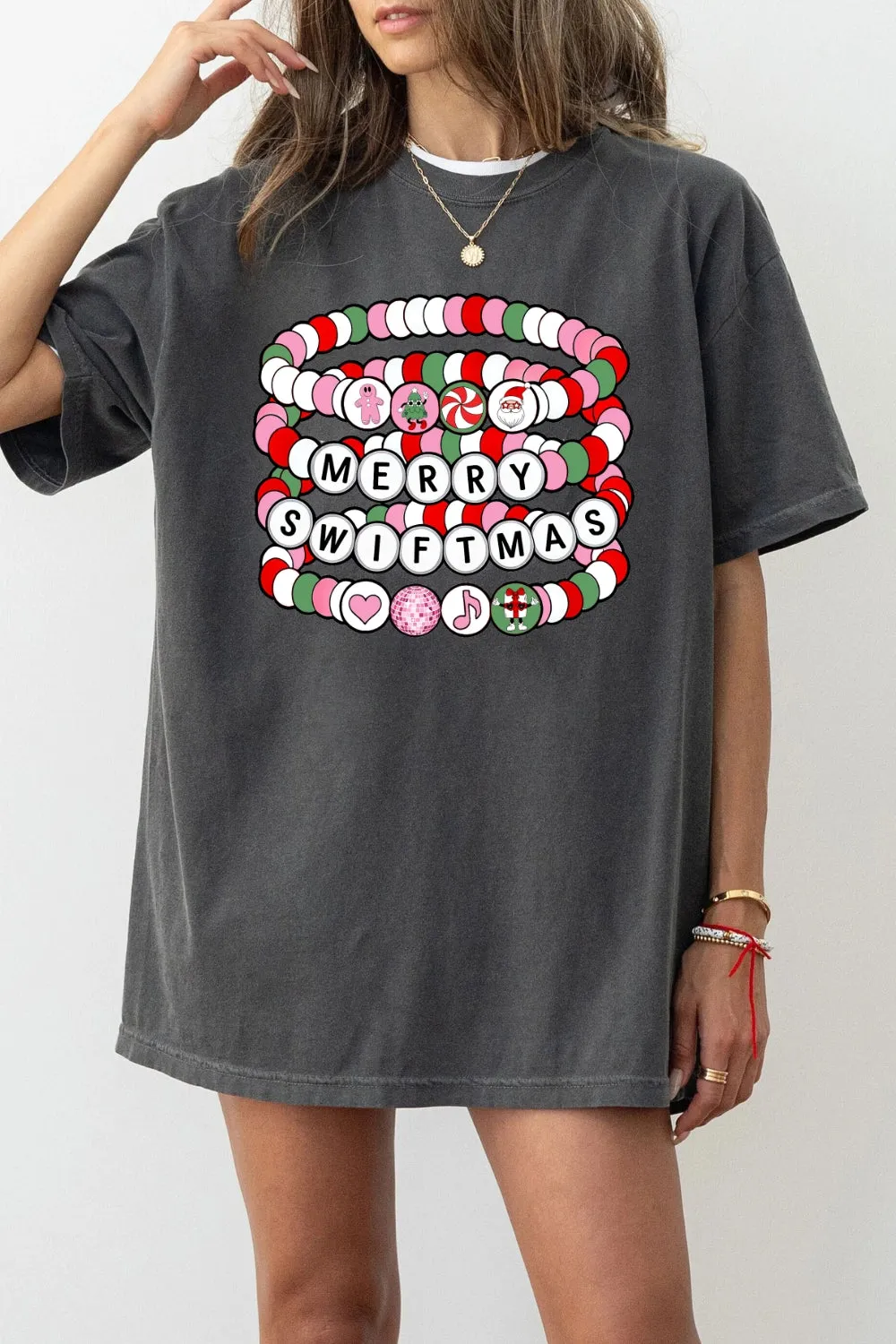 Merry Swiftmas Friendship Bracelet Tee For Women sold by Fancy Tees