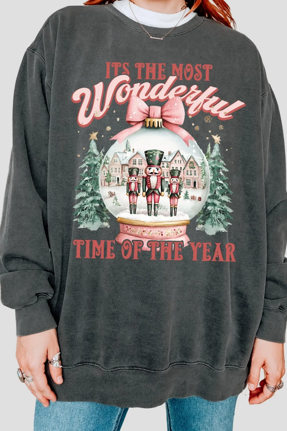 Nutcracker Friends Snow Globe Christmas Sweatshirt For Women sold by Fancy Tees product image thumbnail 2