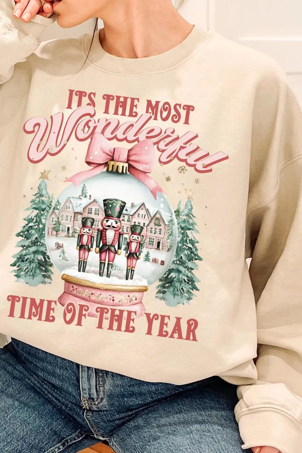 Nutcracker Friends Snow Globe Christmas Sweatshirt For Women sold by Fancy Tees product image thumbnail 3