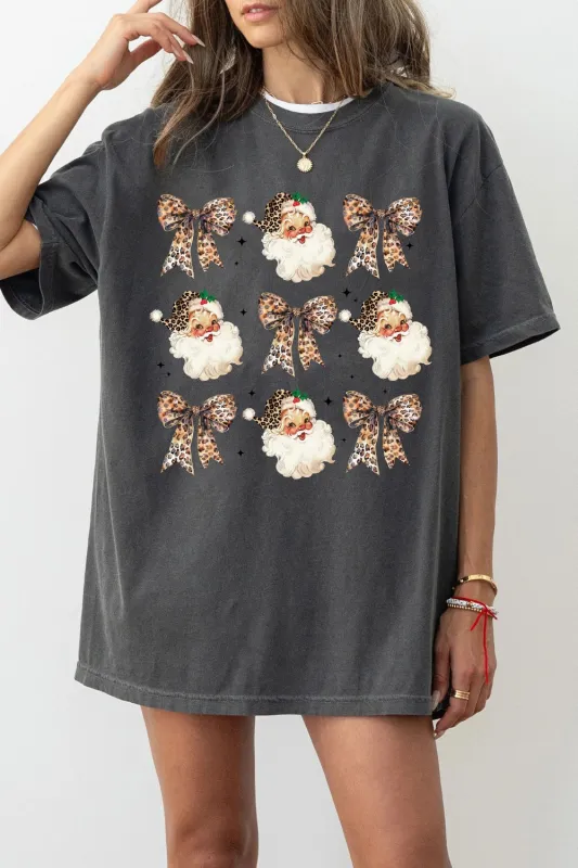 Leopard Santa Christmas Tee For Women sold by Fancy Tees