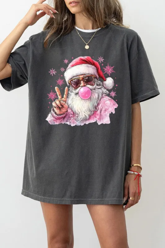 Santa Christmas Blowing Bubble Snowflake Tee For Women sold by Fancy Tees