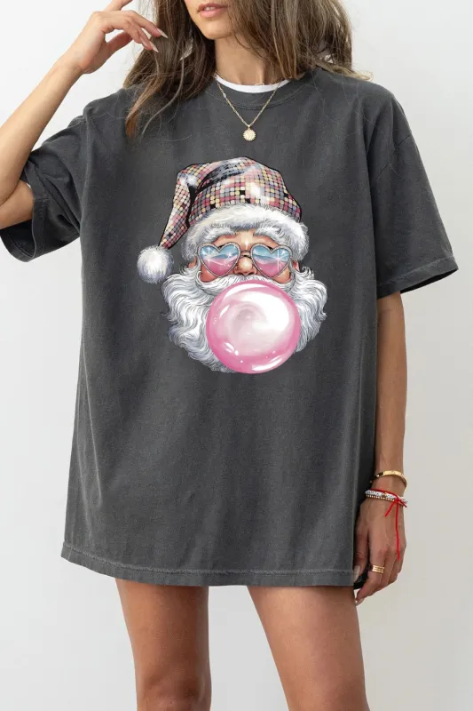 Retro Santa Discoball Bubble Tee For Women sold by Fancy Tees