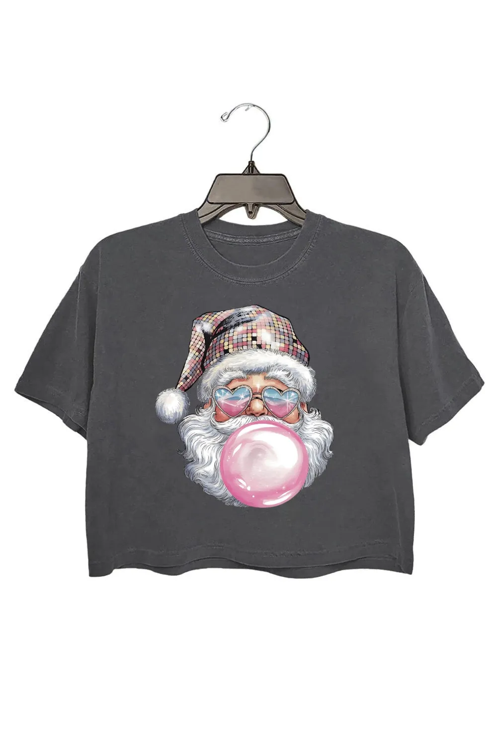 Retro Santa Discoball Bubble Crop Top For Women sold by Fancy Tees