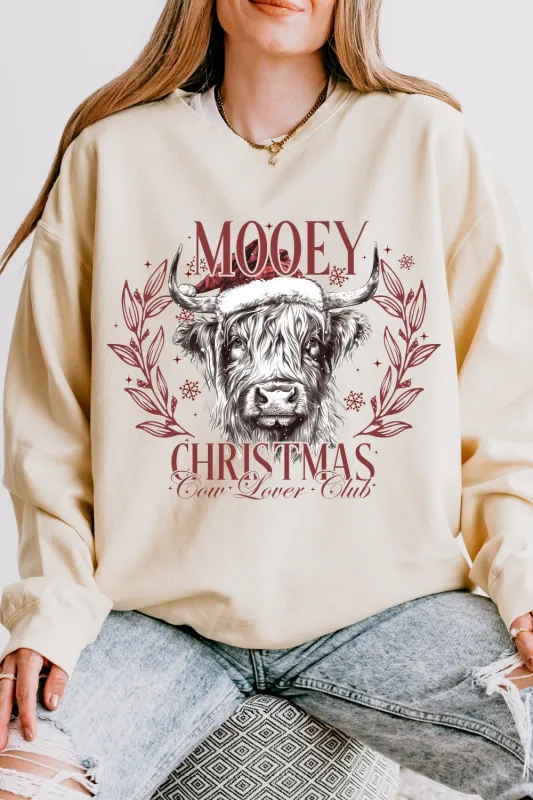 Mooey Christmas Cow Lover Club Sweatshirt For Women sold by Fancy Tees