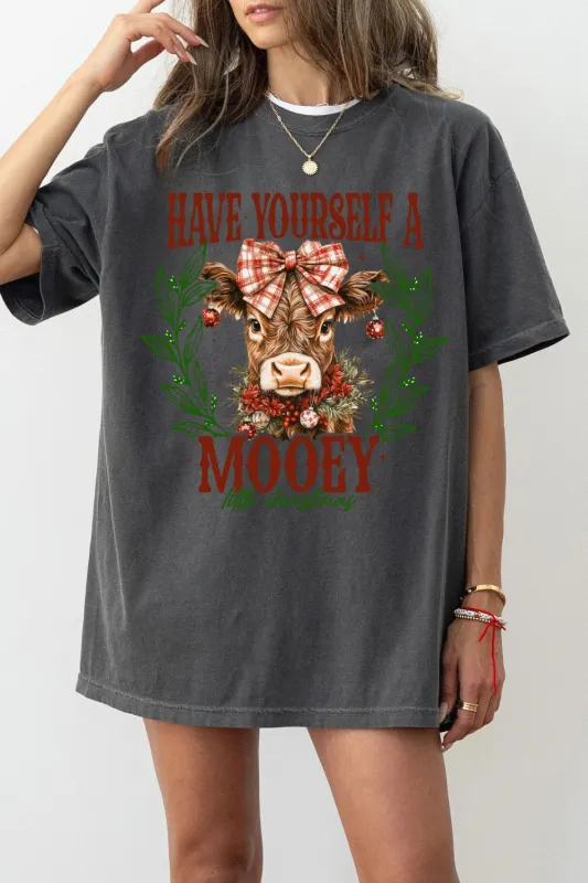 Have Yourself A Mooey Little Christmas Tee For Women sold by Fancy Tees