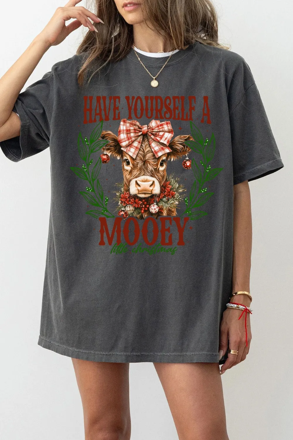 Have Yourself A Mooey Little Christmas Tee For Women sold by Fancy Tees