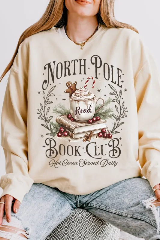 North Pole Book Club Christmas Sweatshirt For Women sold by Fancy Tees